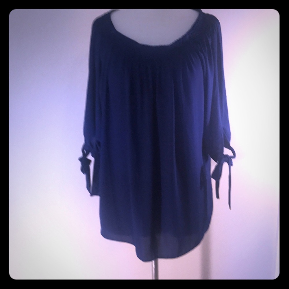 A. Peter Nygard 16 Royal blue blouse.